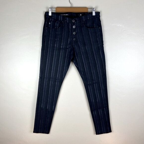 AG Adriano Goldschmied NWOT The Farrah Skinny Ankle high rise black jeans 29R - Picture 1 of 12